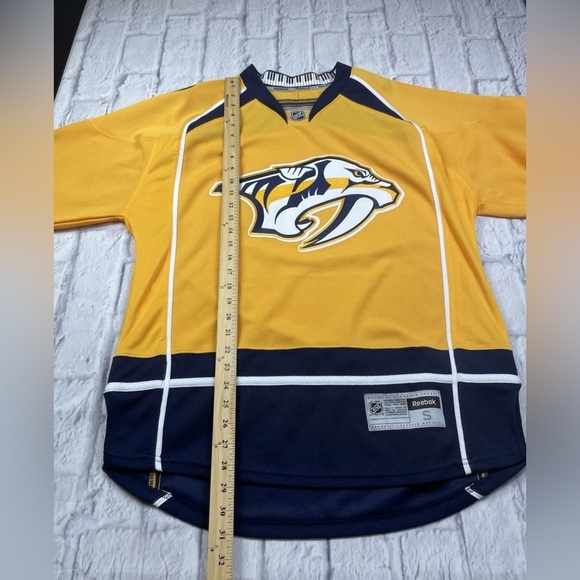 Nashville Predators NHL Authentic Reebok Yellow Hockey Jersey Stitched Sz S - Picture 5 of 12